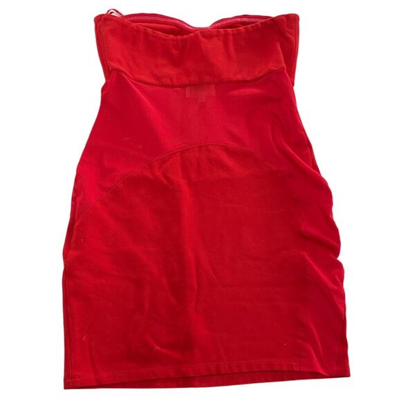 Victor Glemaud Dress Womens Small Red Strapless Mini Ponte Sheer Panel - Picture 6 of 10
